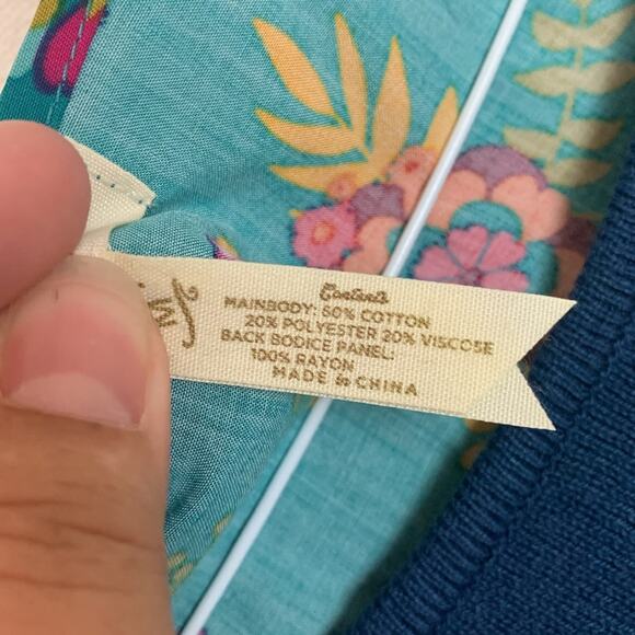 Matilda Jane women's medium blue sweater floral peekaboo long sleeve shirt twist - Picture 4 of 10